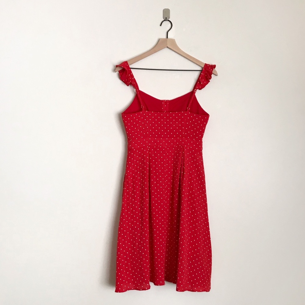 HYFYVE Red Polkadot Button Up Summer Midi Dress - Picture 6 of 7